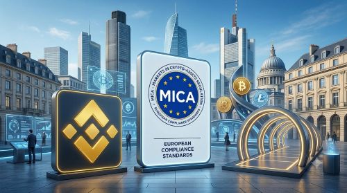 Binance logo with EU regulatory compliance concepts